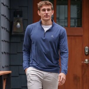 Rhoback Men's Blue Quarter-Zip Pullover XL